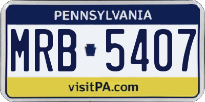 PA license plate MRB5407