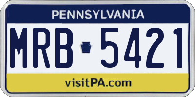 PA license plate MRB5421
