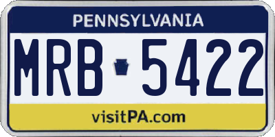 PA license plate MRB5422
