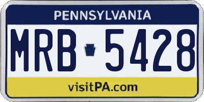 PA license plate MRB5428