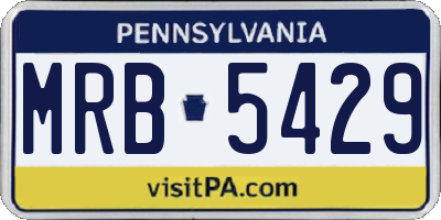 PA license plate MRB5429