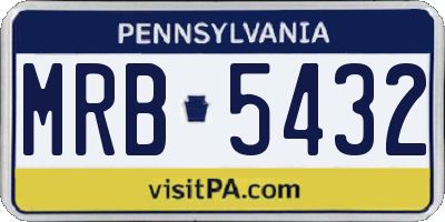 PA license plate MRB5432