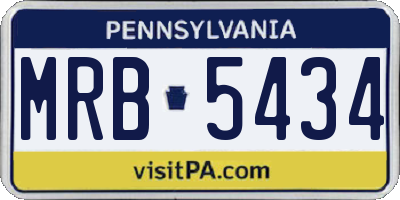 PA license plate MRB5434