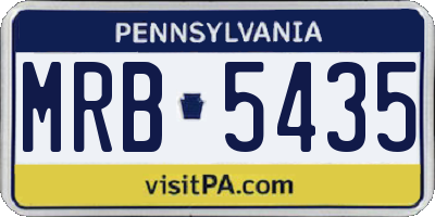 PA license plate MRB5435