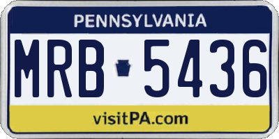 PA license plate MRB5436