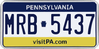 PA license plate MRB5437