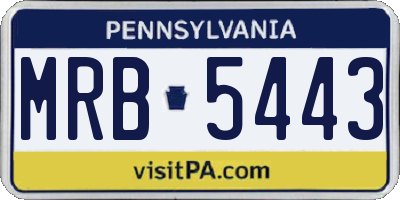 PA license plate MRB5443