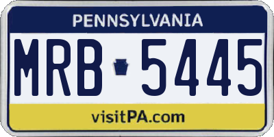 PA license plate MRB5445