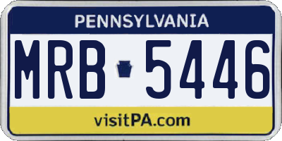 PA license plate MRB5446