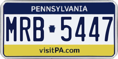 PA license plate MRB5447