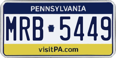 PA license plate MRB5449