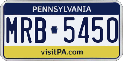 PA license plate MRB5450