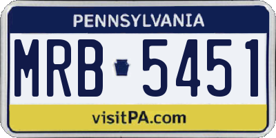 PA license plate MRB5451