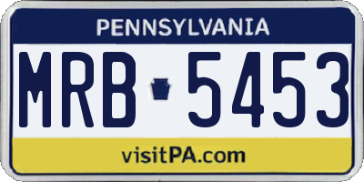 PA license plate MRB5453