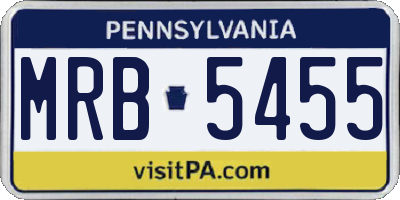 PA license plate MRB5455