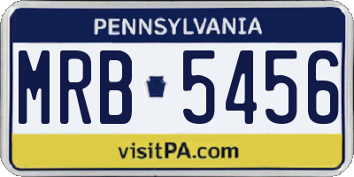 PA license plate MRB5456