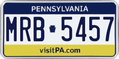 PA license plate MRB5457