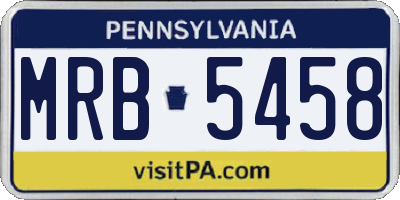 PA license plate MRB5458
