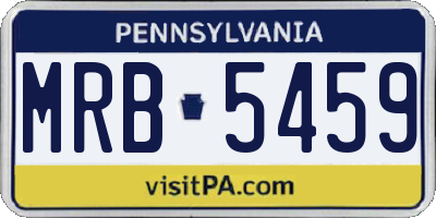 PA license plate MRB5459