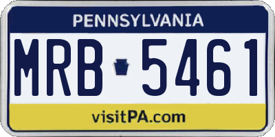 PA license plate MRB5461