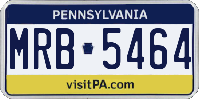 PA license plate MRB5464