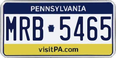 PA license plate MRB5465