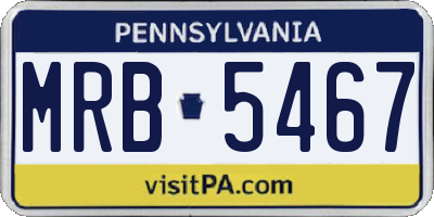 PA license plate MRB5467