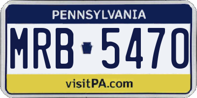 PA license plate MRB5470