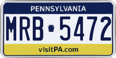 PA license plate MRB5472