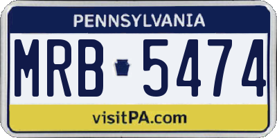 PA license plate MRB5474