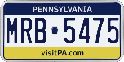 PA license plate MRB5475