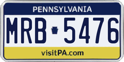 PA license plate MRB5476