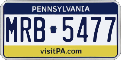 PA license plate MRB5477