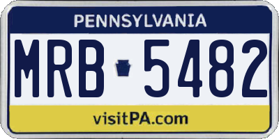 PA license plate MRB5482