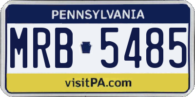 PA license plate MRB5485