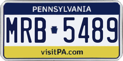 PA license plate MRB5489