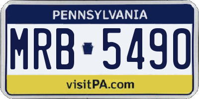 PA license plate MRB5490