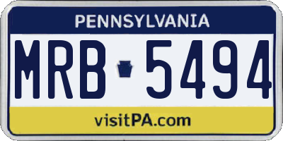 PA license plate MRB5494