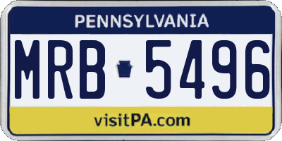 PA license plate MRB5496