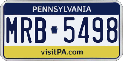 PA license plate MRB5498