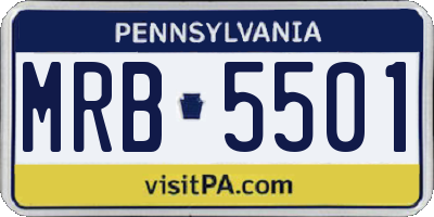 PA license plate MRB5501