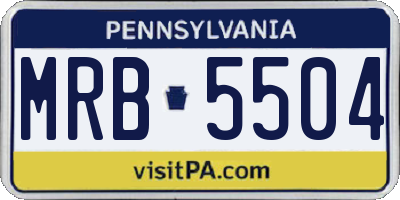 PA license plate MRB5504