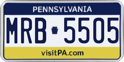 PA license plate MRB5505