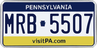 PA license plate MRB5507