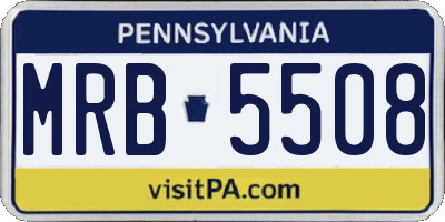 PA license plate MRB5508