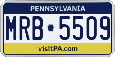 PA license plate MRB5509