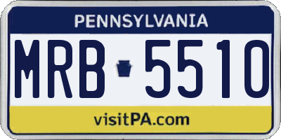 PA license plate MRB5510