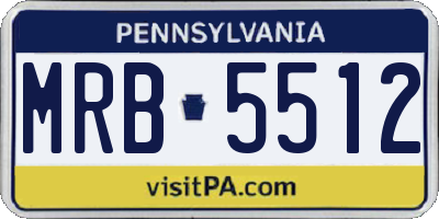 PA license plate MRB5512