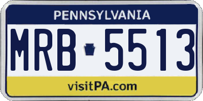 PA license plate MRB5513