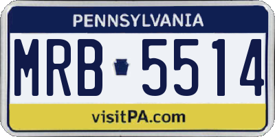 PA license plate MRB5514